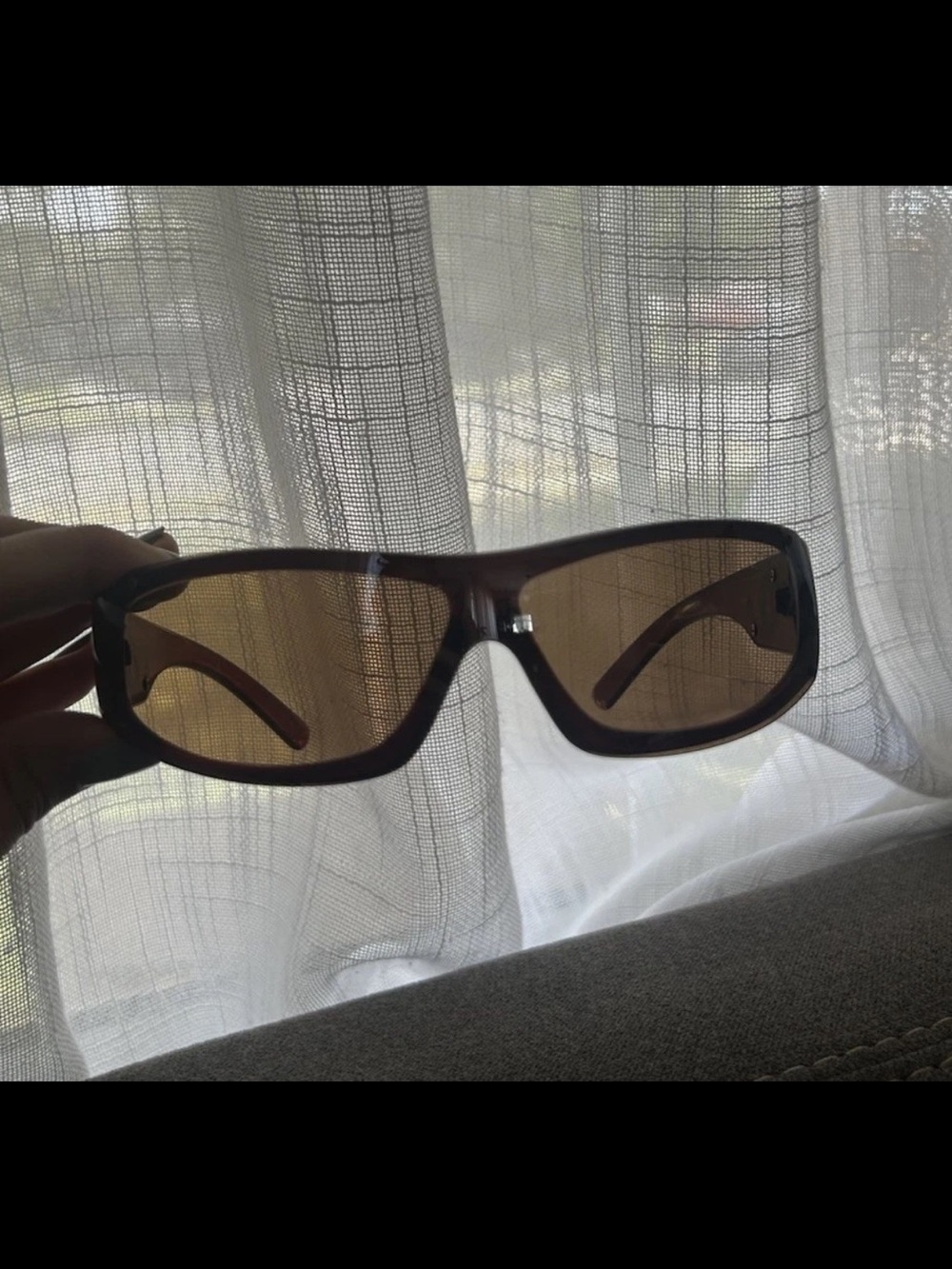 Rare CHANEL Brown Rectangular Sunglasses with Silver CC Logos - Picture 12 of 12